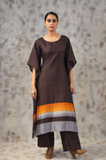 Kosh Silk Brown Kaftan Set