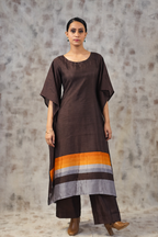 Kosh Silk Brown Kaftan Set