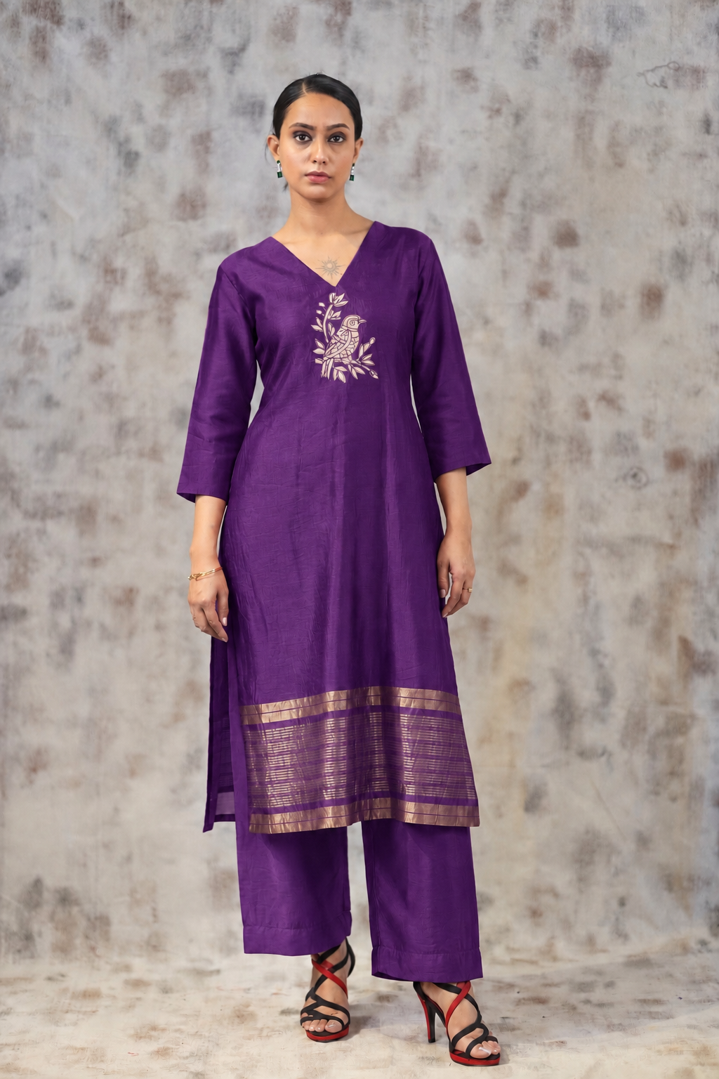 Kosh Silk Royal Bird Applique Set