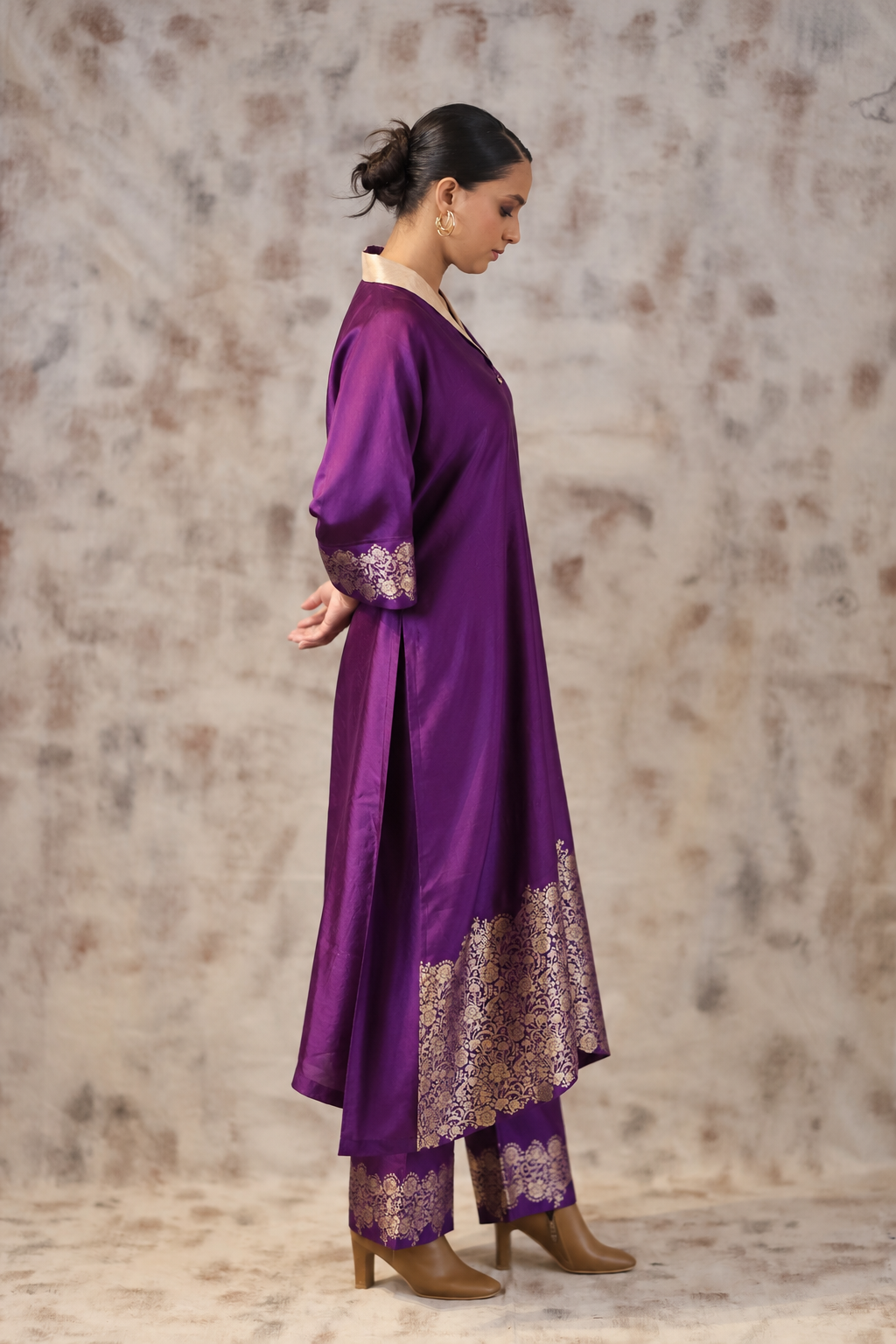 Kosh Silk Royal Collar Kaftan Set