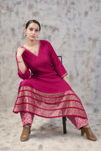 Kosh Silk Pink Brocade Ethenic Set
