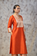 KOSH SILK RUST BORDER NECK SET