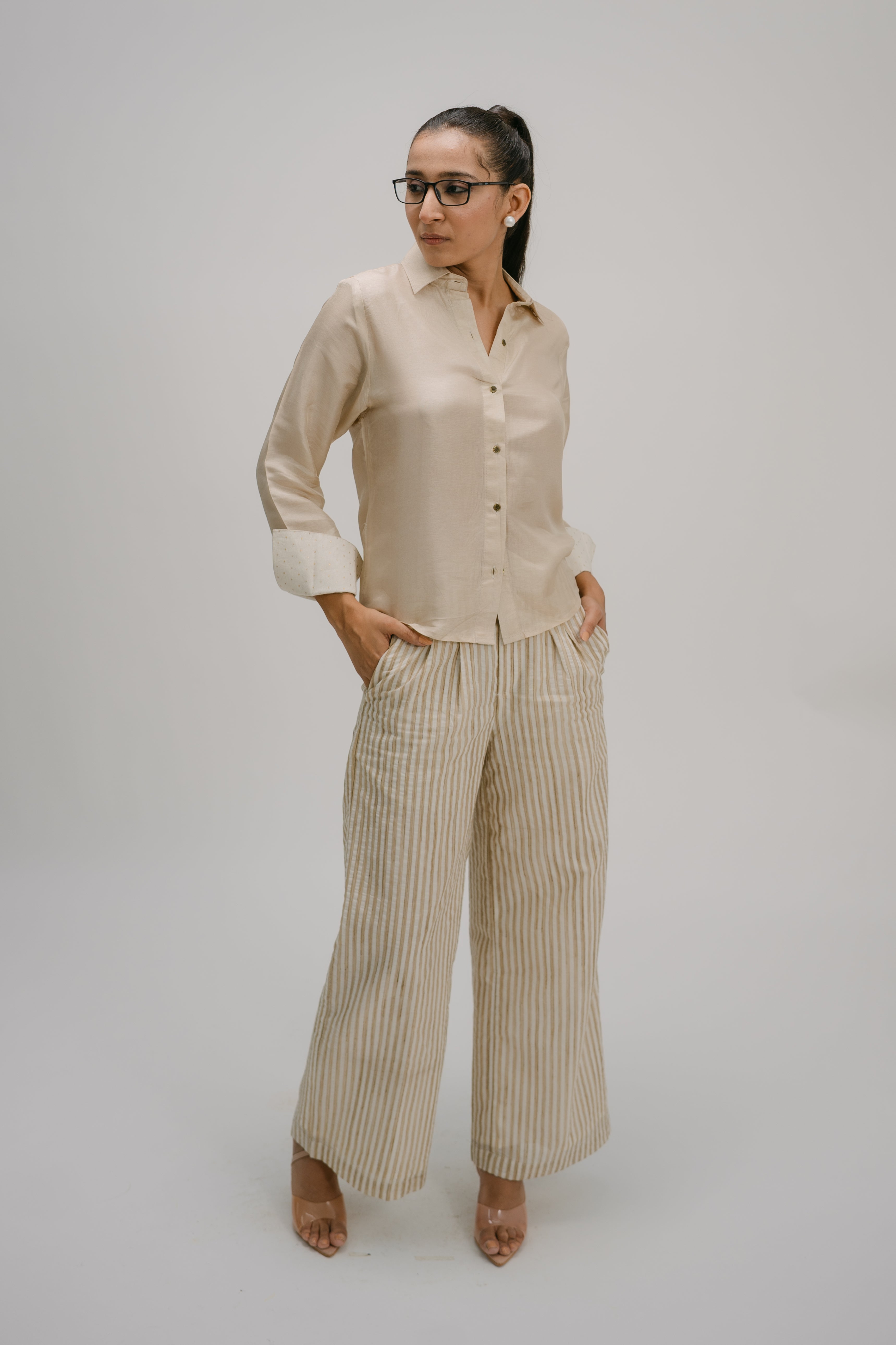 Tyohar striped straight pants