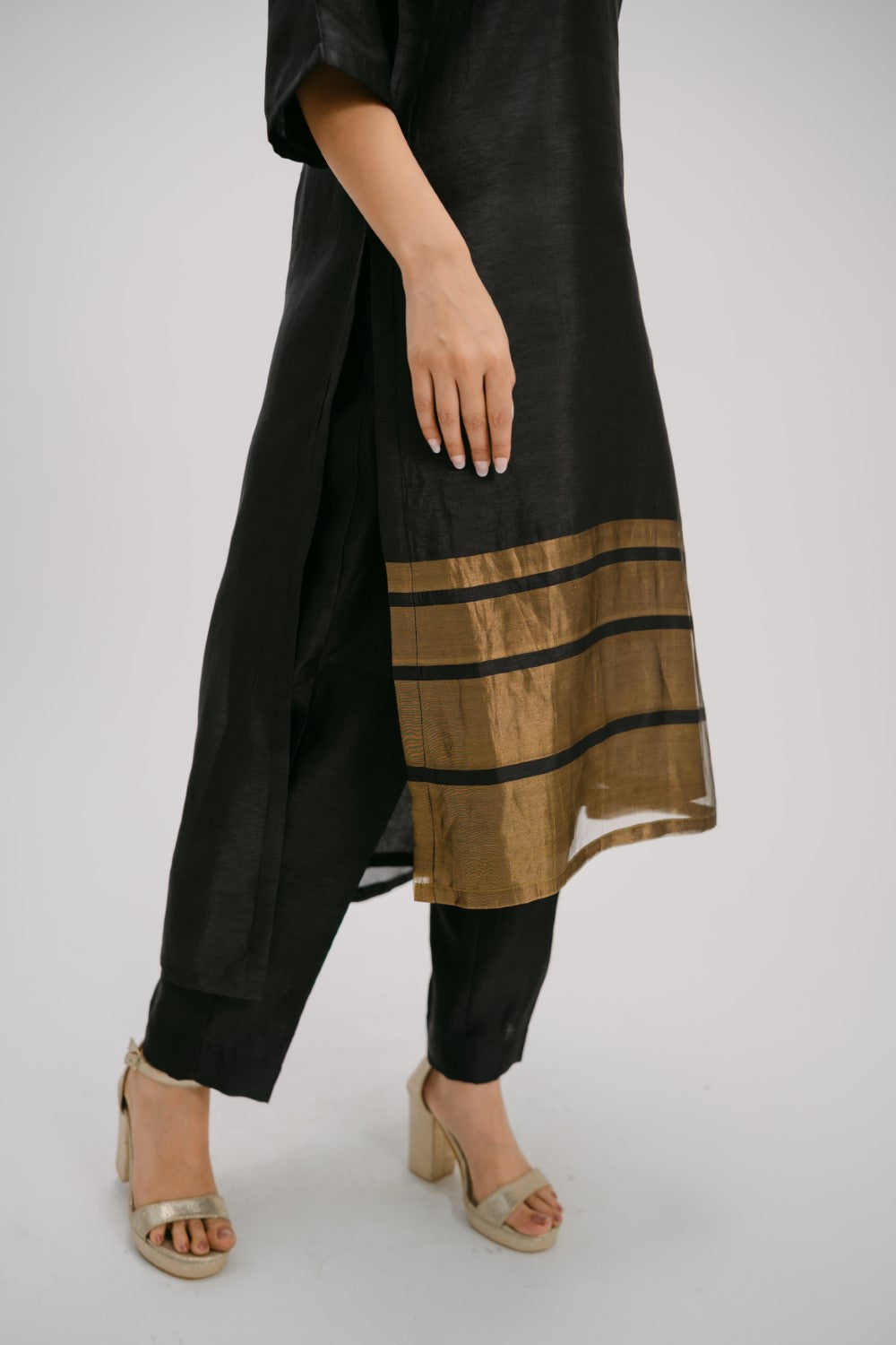 28. Bidri Kosh silk high low  kurta