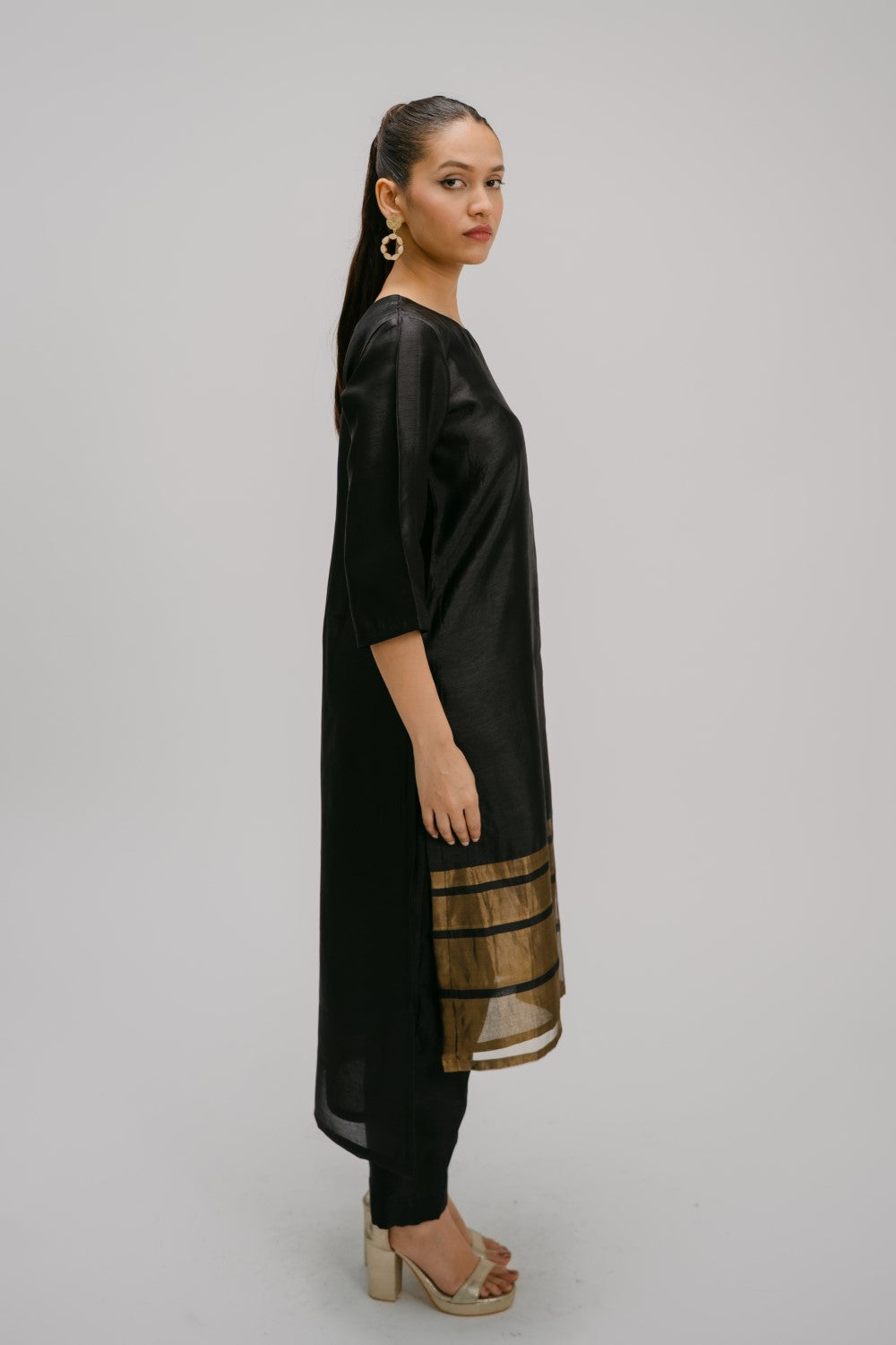 28. Bidri Kosh silk high low  kurta