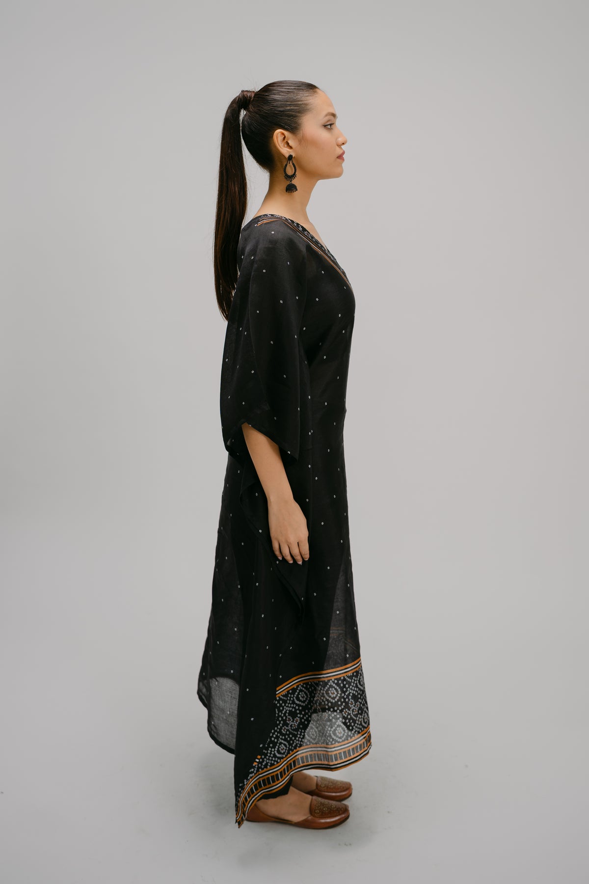 Bidri  Digitally Printed Kaftan with slip
