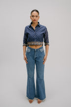 Alankar Hand Embroidered Crop Shirt