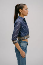 Alankar Hand Embroidered Crop Shirt