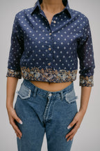 6. Alankar Hand Embroidered crop shirt