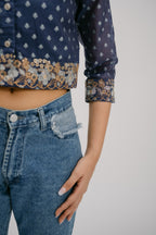 6. Alankar Hand Embroidered crop shirt