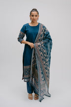 14. Alankar digitally printed pure linen suit set