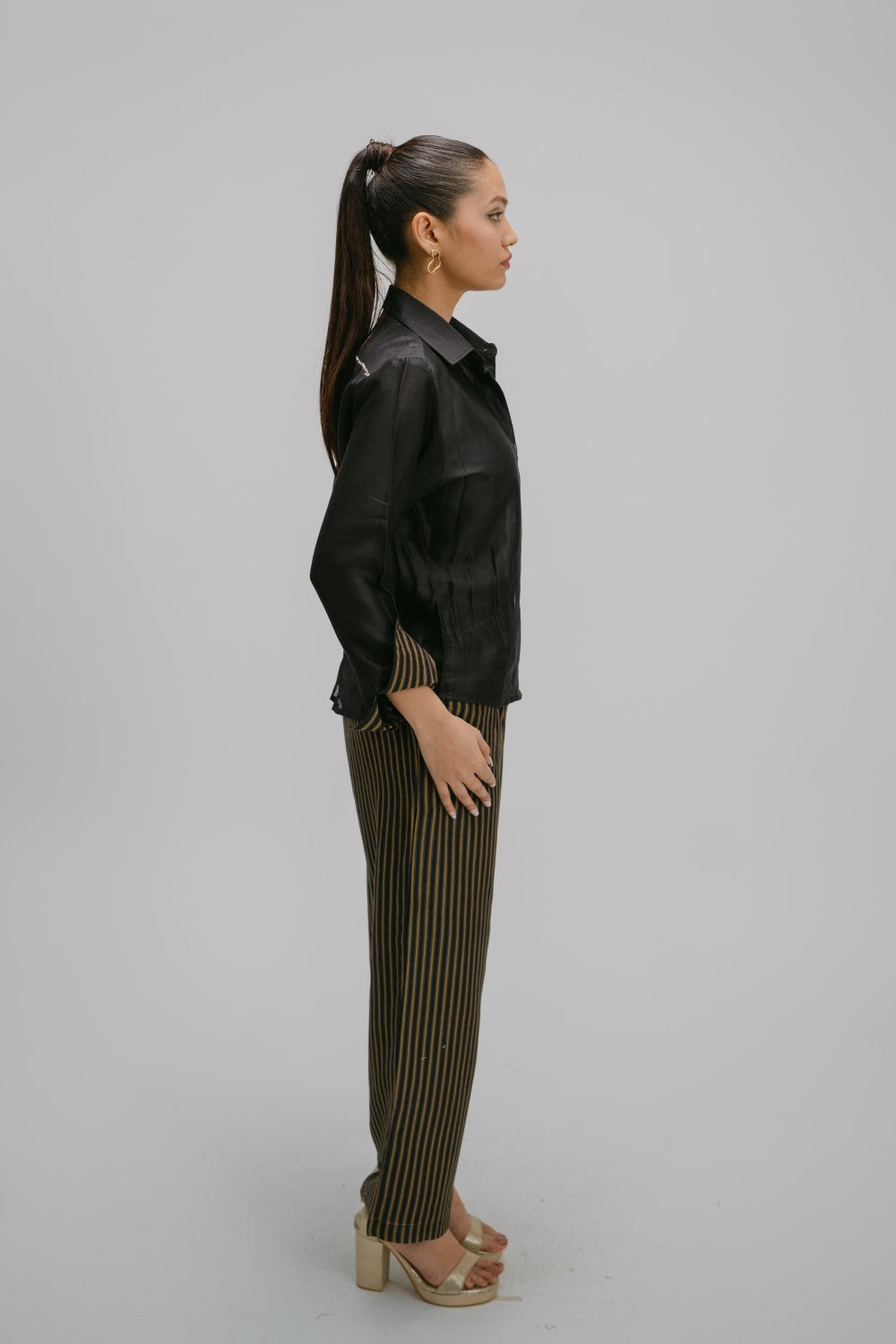 47. BEIGE PURE CHANDERI SHIRT WITH PURE COTTON PANTS CO-ORD SETS