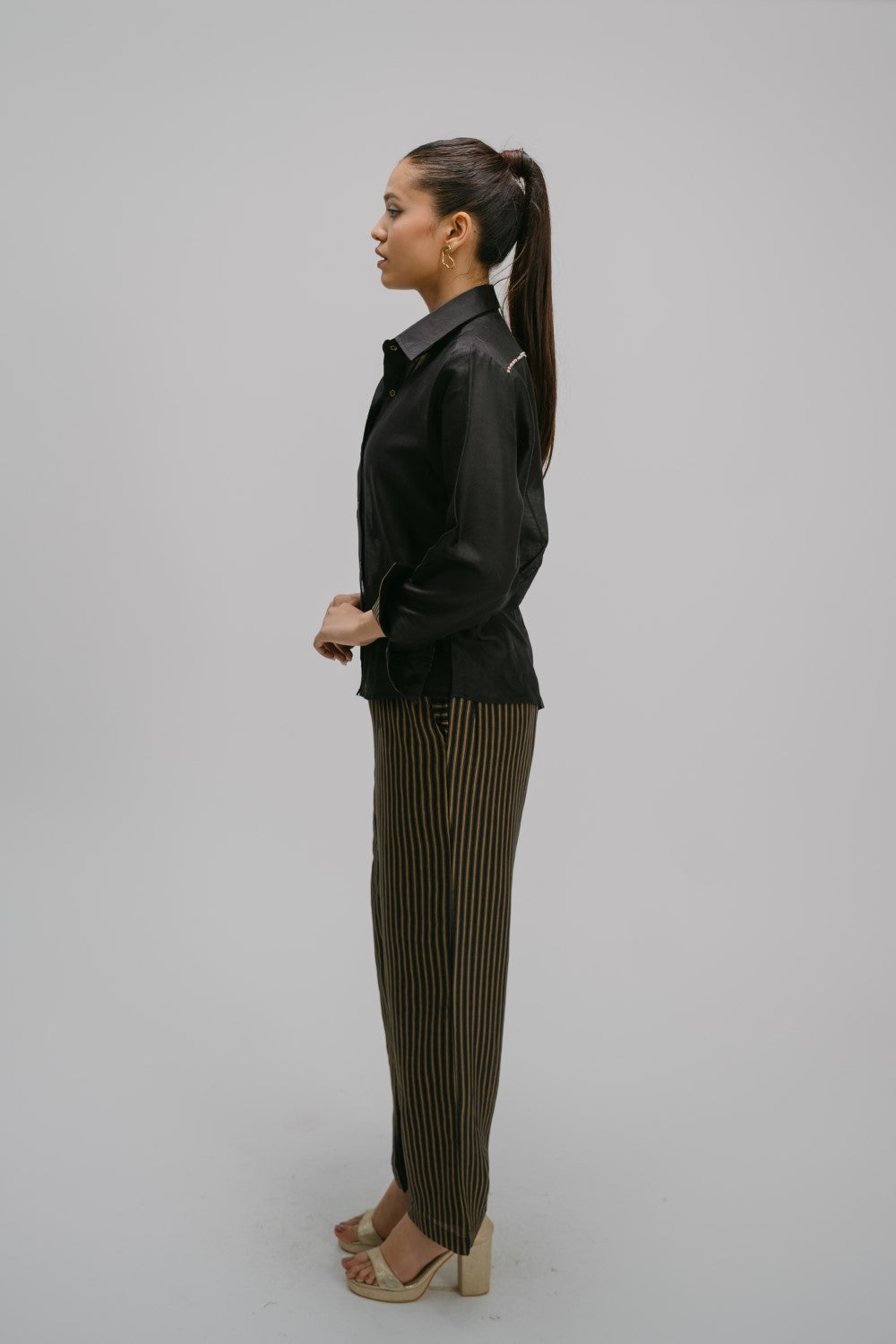 47. BEIGE PURE CHANDERI SHIRT WITH PURE COTTON PANTS CO-ORD SETS