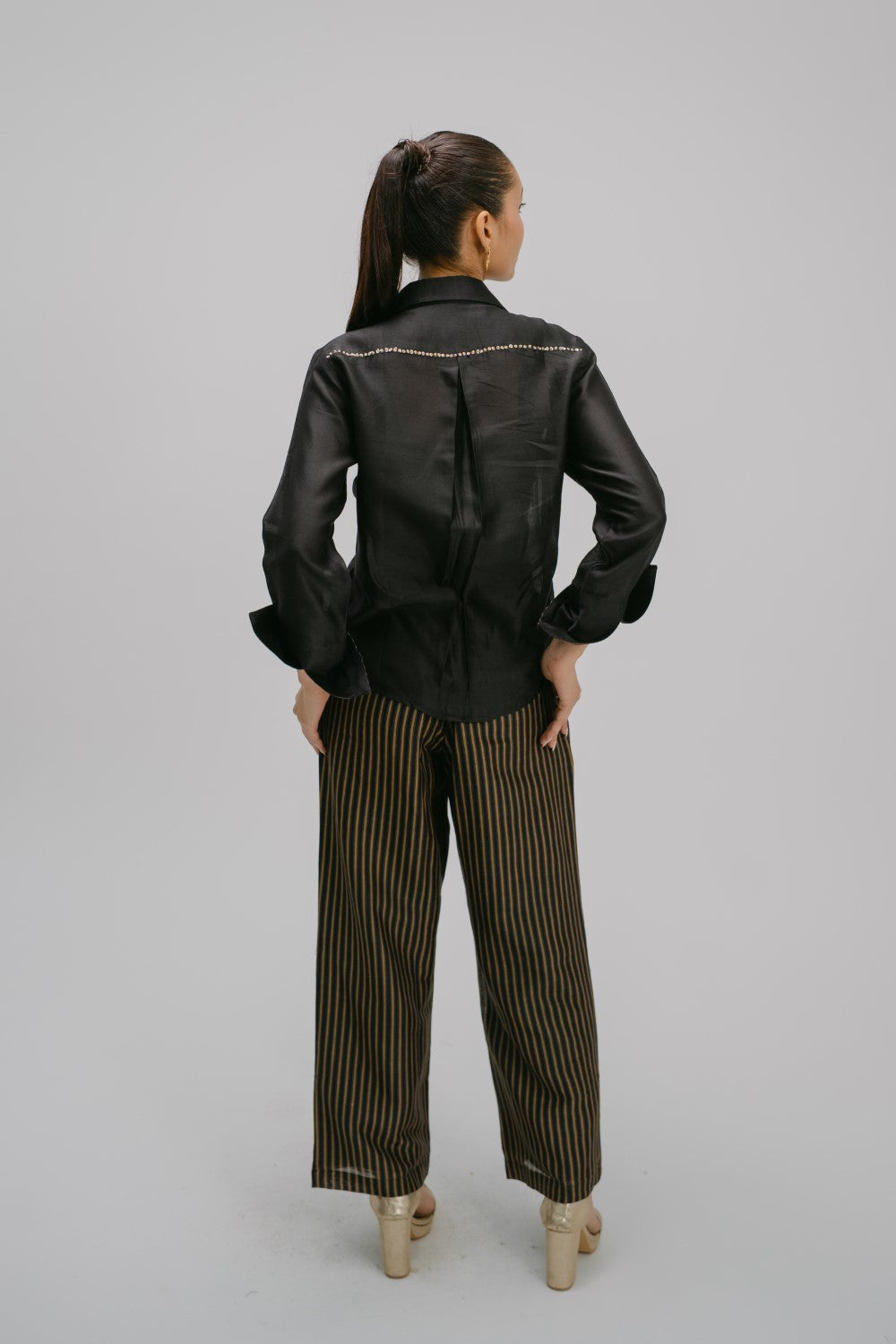 47. BEIGE PURE CHANDERI SHIRT WITH PURE COTTON PANTS CO-ORD SETS