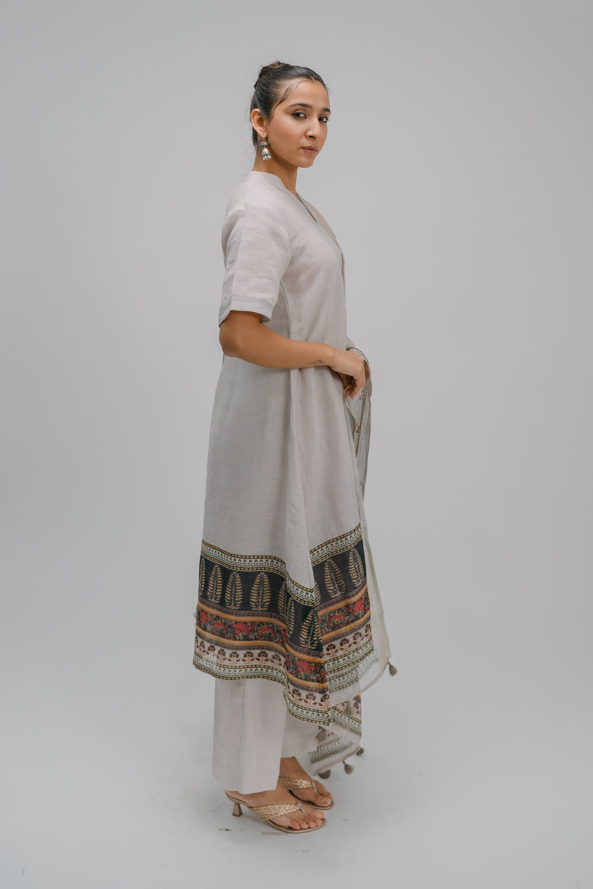 Organic Linen Collared  Suit Set