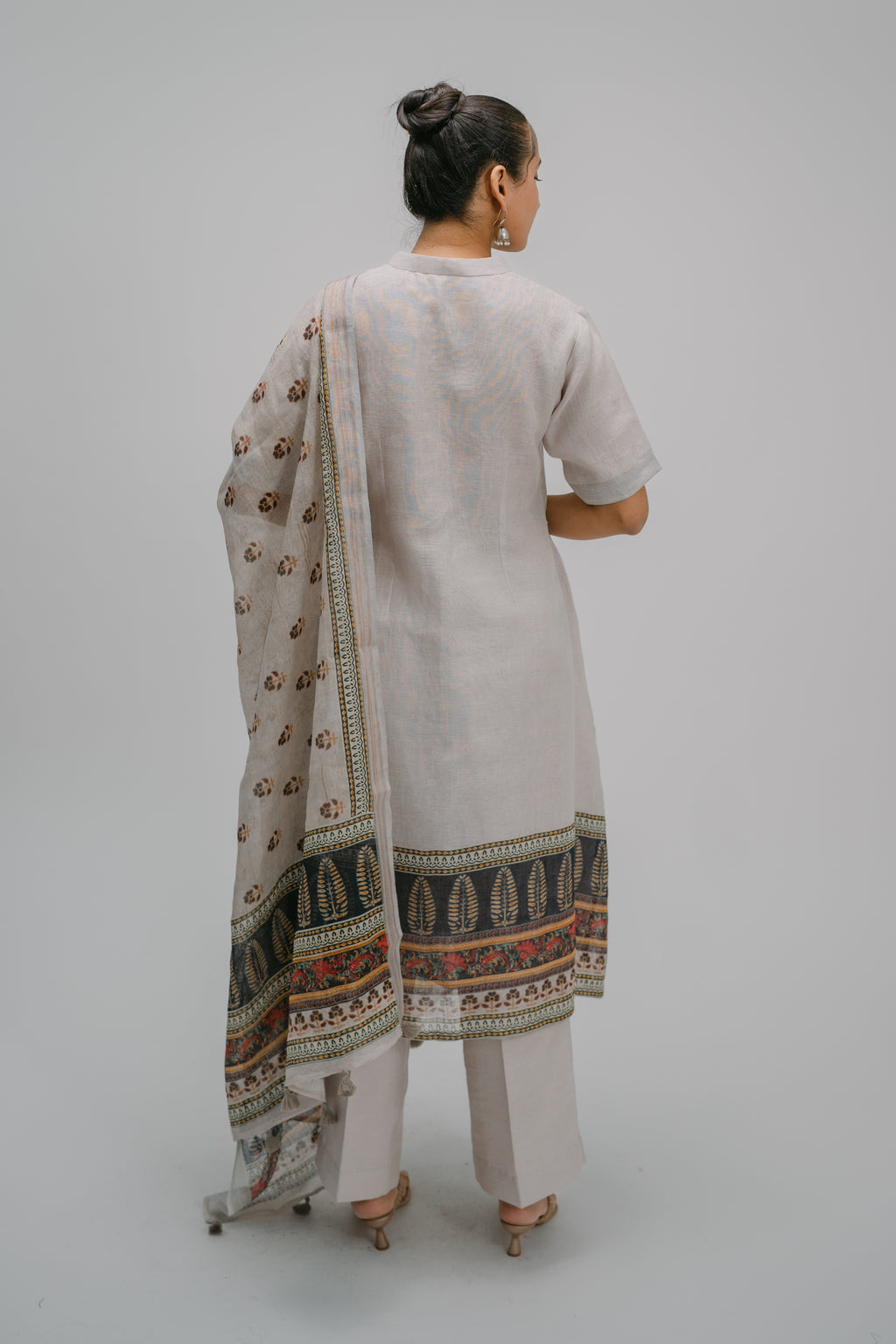 Organic Linen Collared  Suit Set
