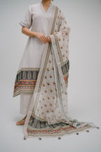 38. Tyohar organic linen collared  suit set