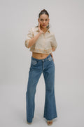 30. Tyohar  Hand Embroidered crop shirt
