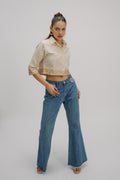 Tyohar Hand Embroidered Crop Shirt