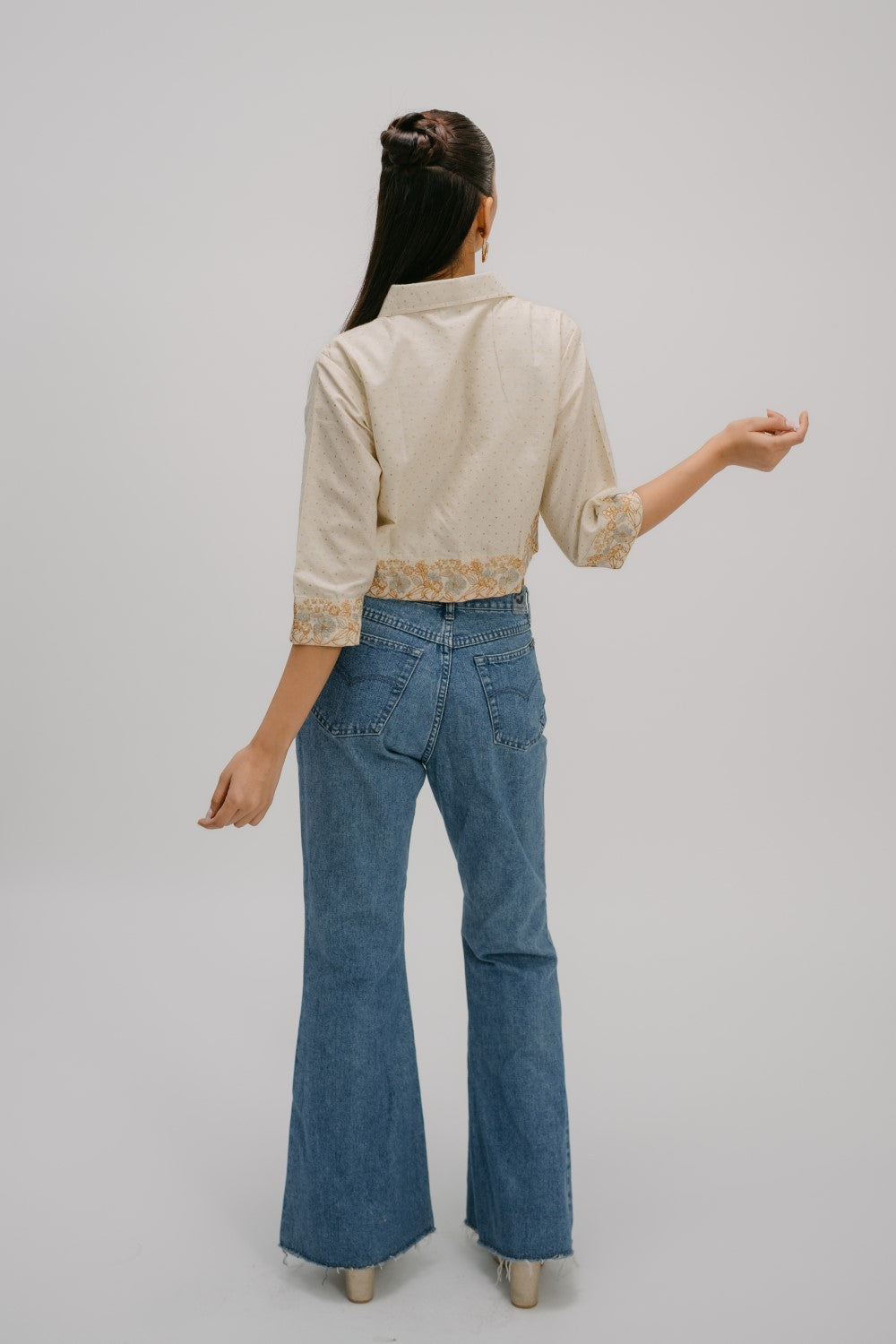 30. Tyohar  Hand Embroidered crop shirt