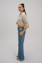 30. Tyohar  Hand Embroidered crop shirt