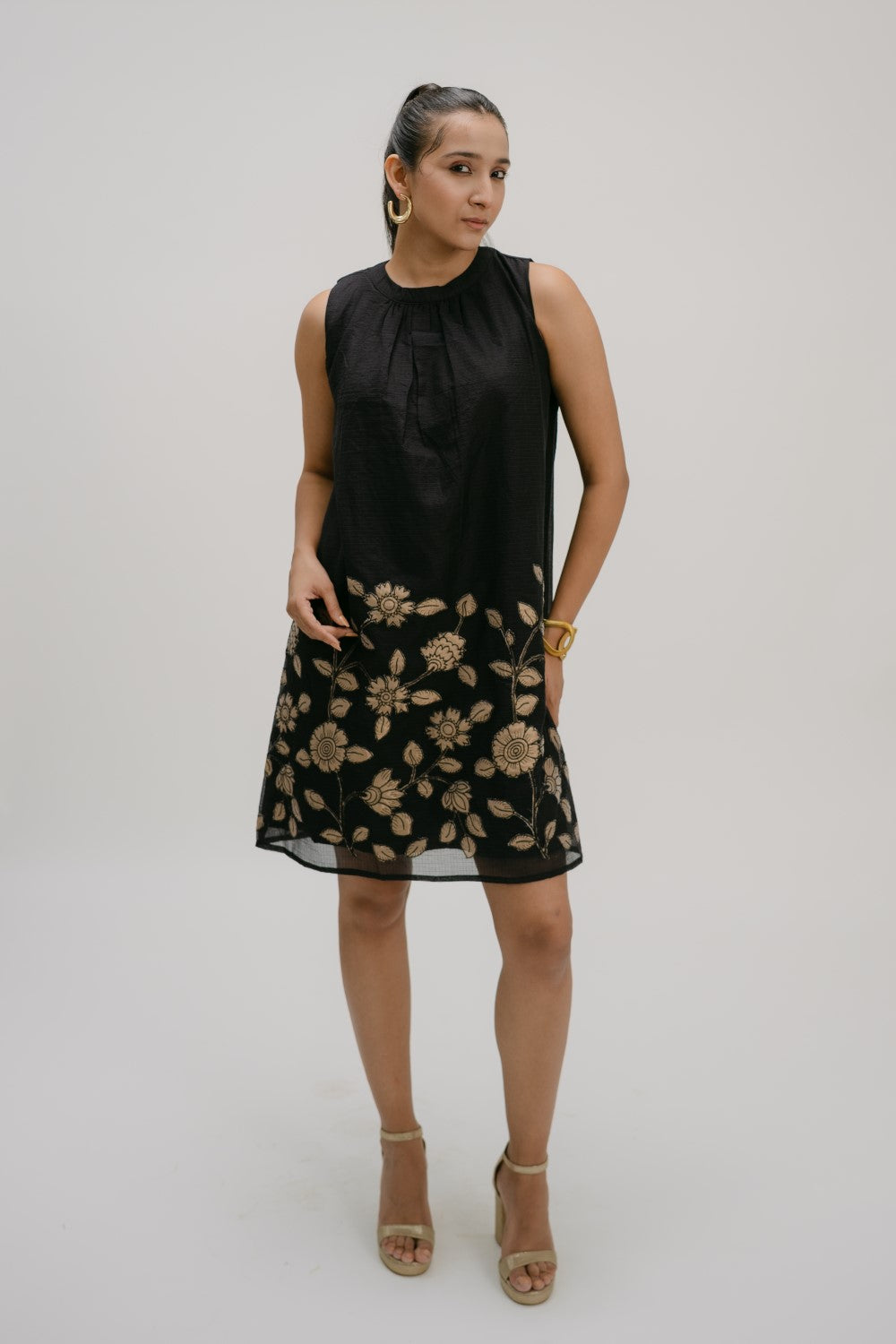 21. Bidri Applique halter dress