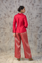 Chanderi  Pink Brocade Ethenic Set
