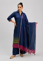 Alankar striped digitally printed  pure linen suit set