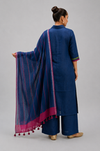 Alankar striped digitally printed  pure linen suit set