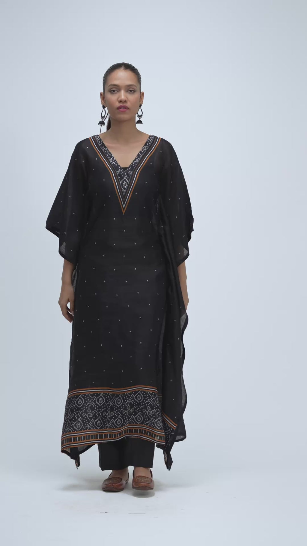 Bidri  Digitally Printed Kaftan with slip