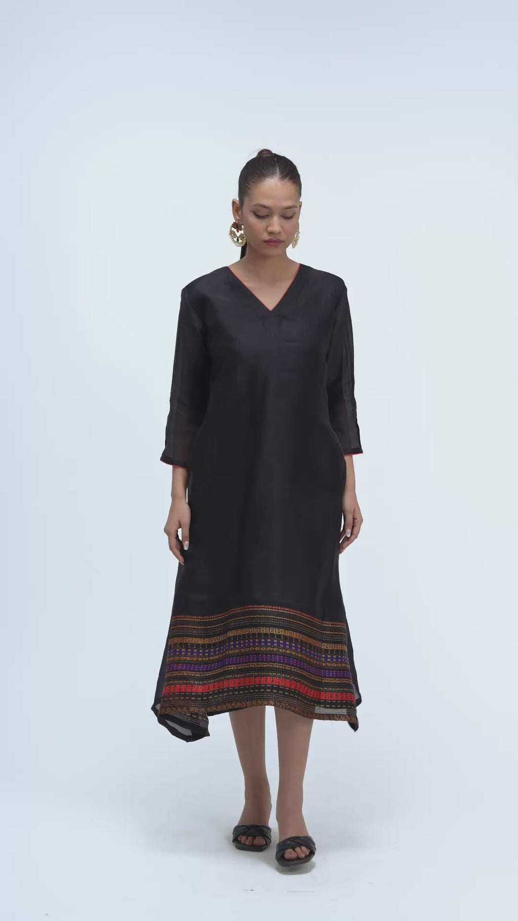 28. Bidri Kosh silk high low  kurta