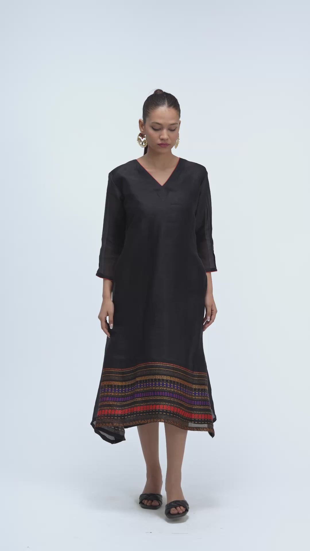 27. Bidri Kosh silk A-line kurta