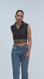 17. Bidri  Hand Embroidered crop shirt